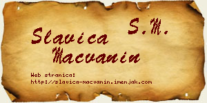 Slavica Mačvanin vizit kartica